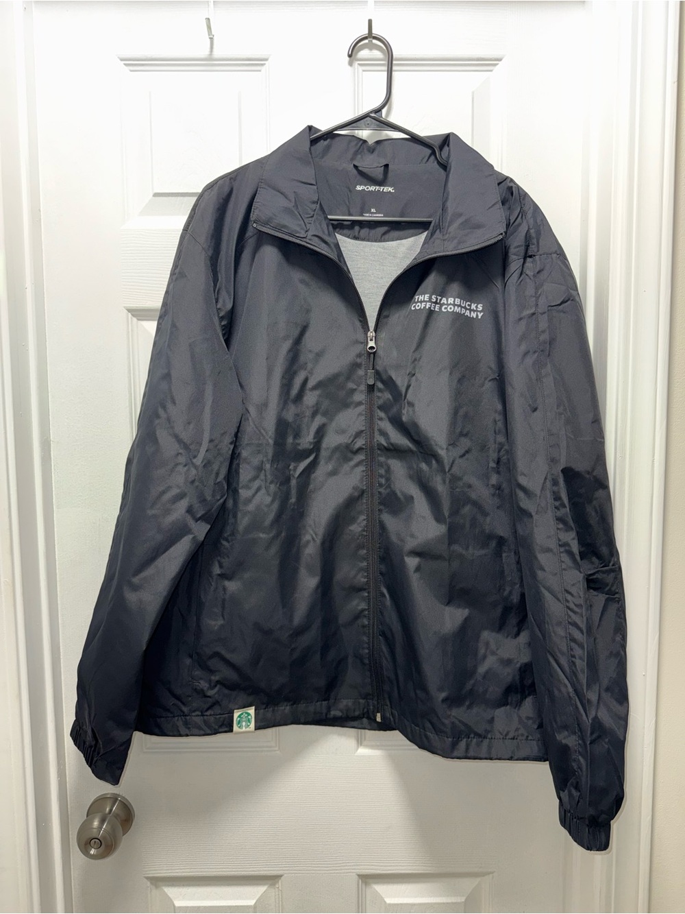 Starbucks Black Lightweight Windbreaker Jacket